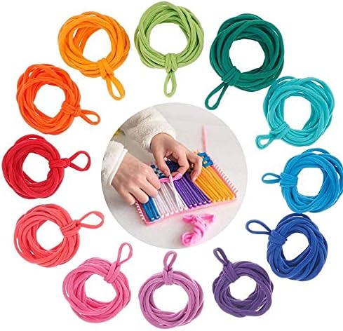 Allazone 298PCS Loom Potholder Loops Weaving Craft Loom Loops, Weaving Loom Kit, 12 Colors Potholder Loops with Crochet Hook for DIY Crafts Supplies