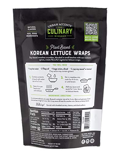Urban Accents Korean BBQ Plant Based Meatless Mix – Gluten Free Plant Based Protein & Korean Seasoning Blend, 3-pack