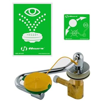 Haws 7611 Single Action Swing-Away Eye/Face Wash with Axion MSR Eye/Face Wash Head