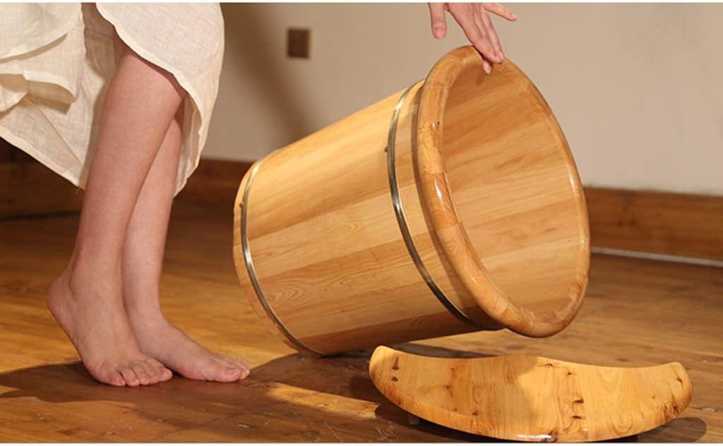 Foot Baths Foot Bath Home Foot Bath Bucket Wooden Foot Bath Barrel with Massage Roller Solid Wood Footbath Foot Baths Spas (Color : Natural)
