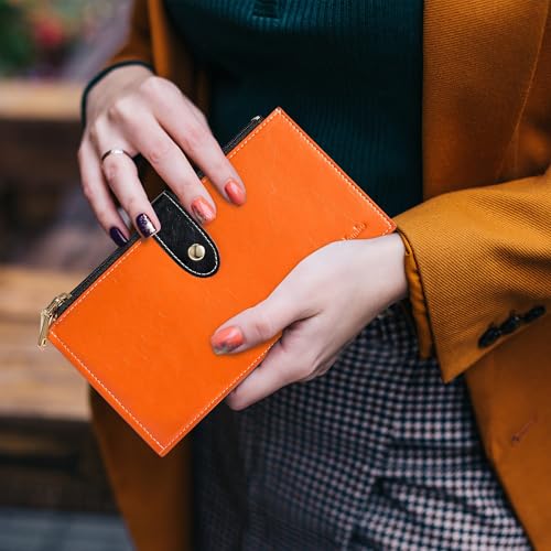 Image of Travelambo RFID Wallet Women Large Size Bifold Multi Card Wallet Case with Zipper Pocke Credit Card Holder for Women