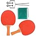 Set da ping-pong, piastra di base in legno puro Keenso + fodera per paddle da ping-pong con coperchio a doppia faccia con rete e rete(Set)