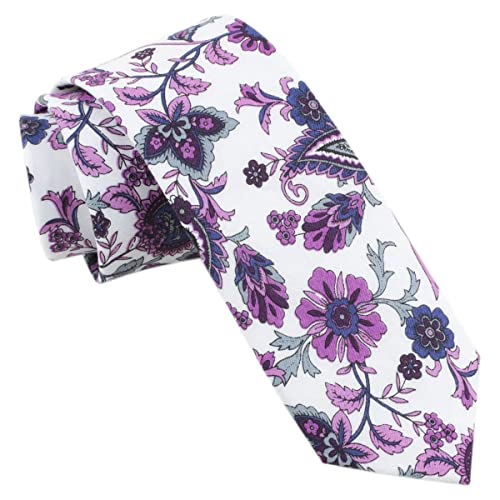 Image of Elfeves Men's Skinny Solid Color Tie Causal Cotton Linen Narrow Slim cut Necktie