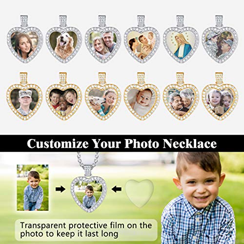 Richsteel Personalized Photo Engraved Delicate Heart Pendant Necklace For Women 18K Gold Plated Choker Custom Jewelry Gift For Girlfriend #TOP2