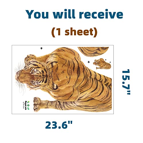 Royolam Cool Mighty Tiger Wall Decal Nursery Jungle Animal Wall Sticker Removable Peel And Stick Waterproof Wall Art Decor Stickers For Kids Baby Classroom Living Room Playing Room Bedroom #TOP3