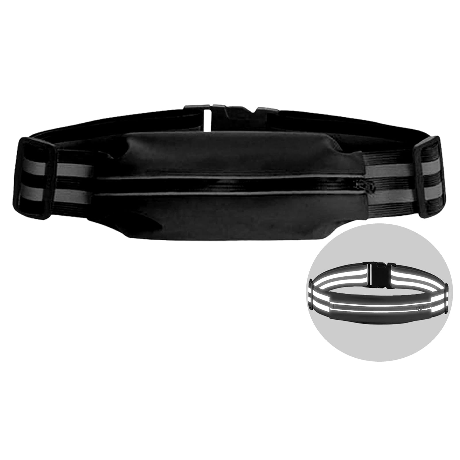 Oeyliz Running Belt Running Fanny Pack for Women and Men Phone Holder Runners Pouch Waist Belt Reflective Runners Belt Money Belt Exercise Waist for Workout Jogging Running Gear Accessories(Black)