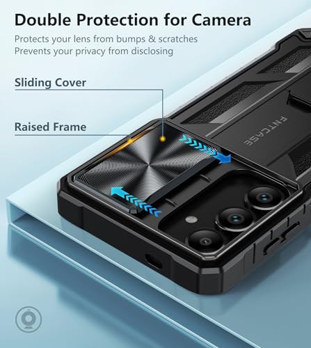Coque Samsung S24 Plus antichoc FNTCASE noire avec béquille intégrée - 3