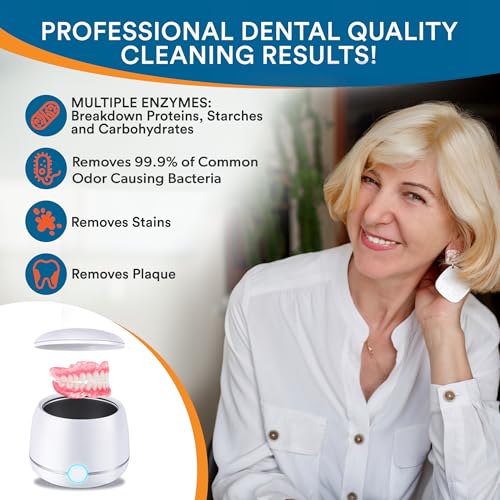 Ultrasonic Denture Cleaner - Denture Cleaner for All Types of Dentures - Denture Cleaning Solution Removes Stains, Plaque, Grime, and Build-up (8 Ounces) - Thumbnail 5