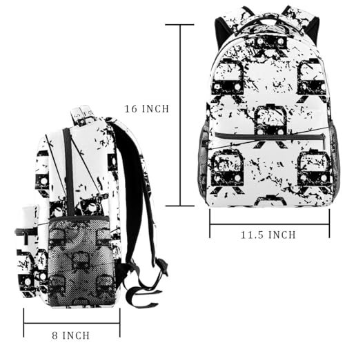 Sac à dos d'école au style train noir grunge multicolore original