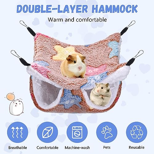 Fanshiontide 4 Stück Meerschweinchen Hängematte, Hängematte für Kleintiere, Meerschweinchen Kuschelhöhle, Weiche und Warme Ratten zubehör für Käfig Haustier Hängematte für Hamster