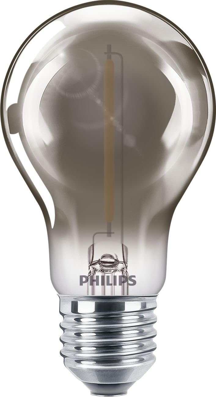 Philips Flame, Warm White Led Classic A60 Smoky Light Bulb [E27 Edison Screw] 2.3W - 11W Equivalent, Flame Warm White (1800K), Non-Dimmable.