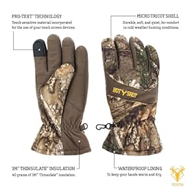 HOT-SHOT-Youth-Boys-Camo-Defender-Glove-Camouflage-Insulated-Waterproof-Kids-Hunting-Gloves-for-Hunting-Hiking-Camping