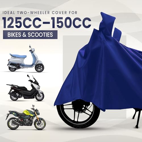 Image of Robustt Bike Cover for Dust with UV Protection, Universal Fit (125cc to 150cc), Water Resistant & All Weather Protection with Two Wheeler Cover | Keeps Bike Cool | Perfect Bike Body Cover