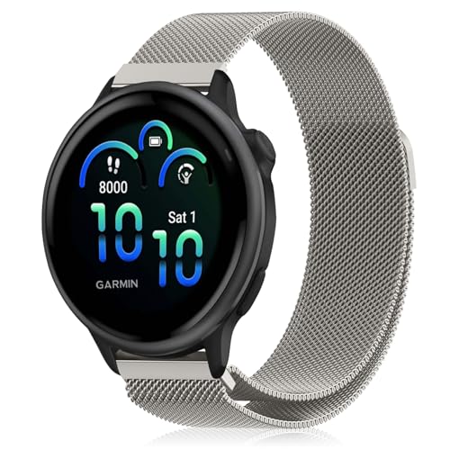 [YealRed] �o���h 20mm Garmin Approach J1 /Forerunner 570 42mm/Vivoactive 6 / 5 �ɑΉ��A���� �X�e�����X�X�`�[�����b�V���A ���C�o�b�N�� �����p���b�v �A�ϋv�� ���K �ʋC�� �j�����p