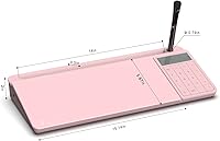 Vista 87 de TOWON Desktop Glass Whiteboard with Basic Calculator, 12 Digit LCD Display, Desk Organizers with Accessories for Office, Home, School Supplies