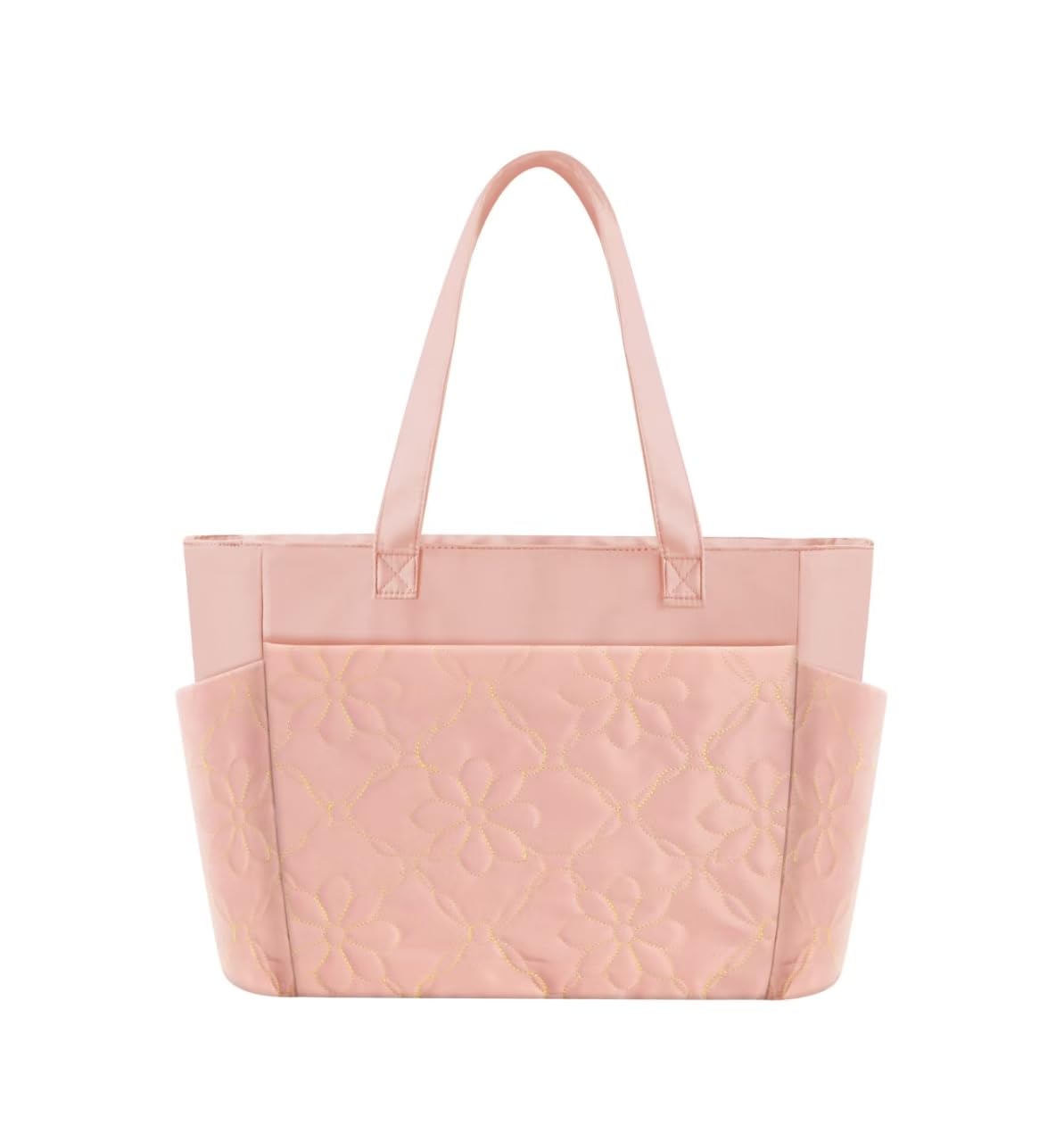 Quilted Large Work Tote Bag for Women with Cup Holder 15 6 Inch Laptop Pocket for Travel Work