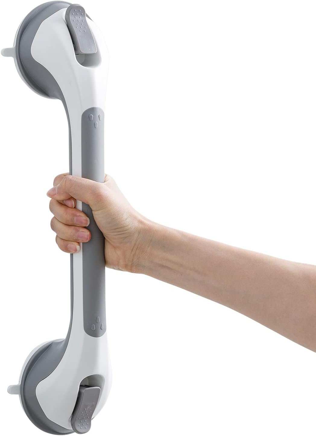 TAILI Shower Grab Bar 16 Inch Suction Cup Grab Bars for Bathroom, Removable Shower Safety Handle Heavy Duty Bathtub Grip for Seniors & Elderly, Strong Handrails No Drilling Waterproof, Grey 16.8" Gray
