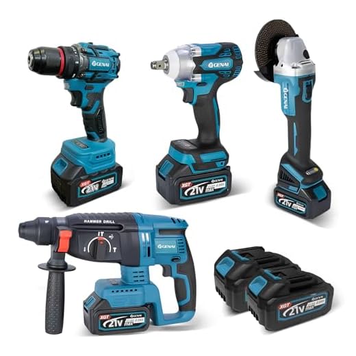 Parafusadeira Furadeira e Parafusadeira Chave de Impacto Esmerilhadeira Lixadeira Furadeira de Impacto 110V 220V Kit de Ferramentas Completa 4 em 1 Kit Multiferramenta 2 Bateria 68v (GN448)