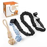 LOOBANI Spring Pole Dog Rope Toys - Tug of War Dog Toy for Pitbull Medium to Large Dogs, Indoor Outdoor Use Bungee Hanging Exercise Ropes Muscle Builder Interactive Toys (Door Hanging Style)