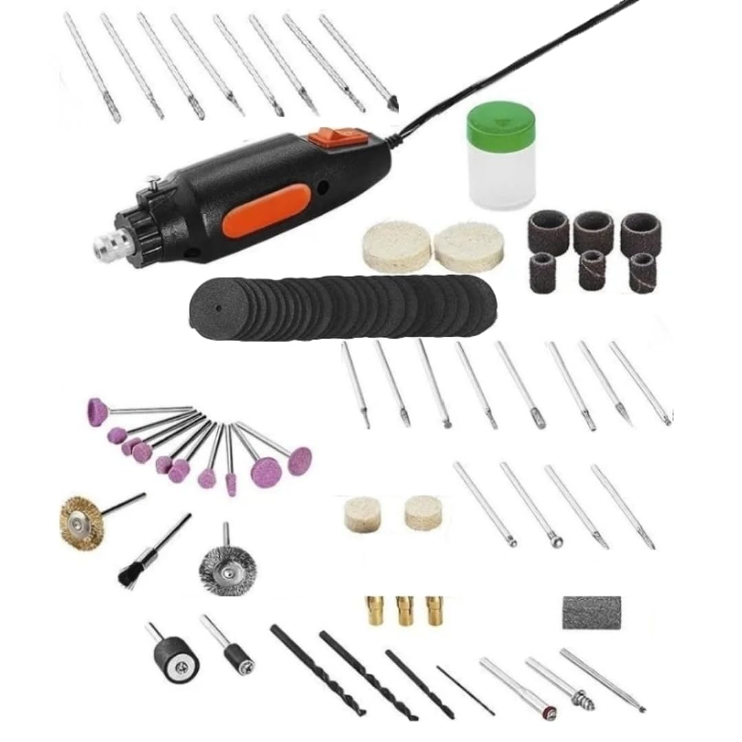 NEW!! Warrior 0.7 Amp Rotary Tool Kit, 80-Piece - 16,000 RPM, Ideal for Sanding, Polishing, Grinding, Sharpening, Cutting and Drilling