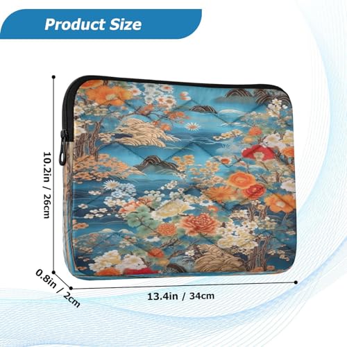 Funda para portátil de 13-14 pulgadas con diseño floral miniatura 3