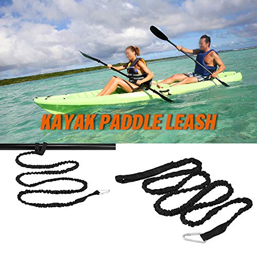 KKmoon Trela ​​de caiaque de 1,5 m Elastic Paddle Vara de pesca Corda de segurança com mosquetão Ace