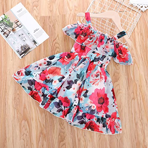 Image of Floral Digital Printed Girls Midi /Knee Length Kids Dress