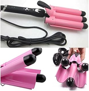 takestop® Piastra JUMNA Capelli ONDULATI 3 Tubi Effetto Onde ARRICCIACAPELLI ON TRIFERRO Tri Ferro Colore Casuale