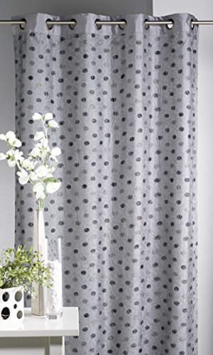 HomeMaison.COM HM69851422 Rideau Ameublement Shantung Doublé Fantaisie Polyester Ivoire 130 x 250 cm