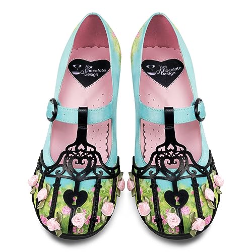 Image of Hot Chocolate Design Artistic Women's Mid Heel Strap Pumps | Block Heel Design, Vegan Faux-Leather Upper, Padded Footbed, Buckle Closure, Occasion Pumps for Women