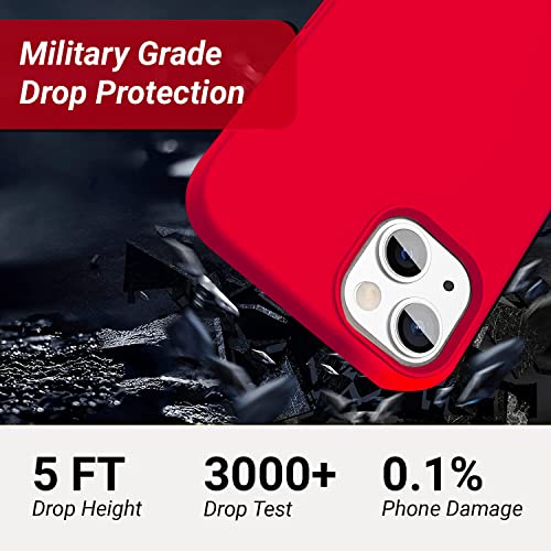 Image of LIRAMARK Liquid Silicone Soft Back Cover Case for Apple iPhone 13 Mini (5.4 Inch) (Red)