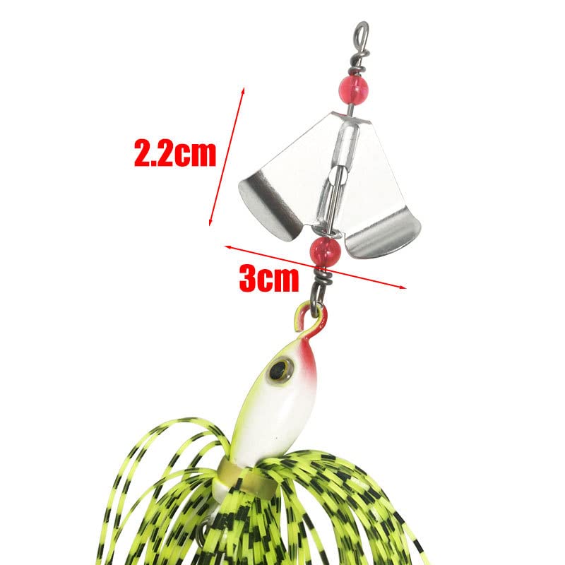 Leurre Brochet Kit 5 Leurres Jig Spinner ELBFANG - 10 G, 6 Cm - Pour Perche, Brochet, Truite - Avec Boîte Leurre Pêche Jig Spinner