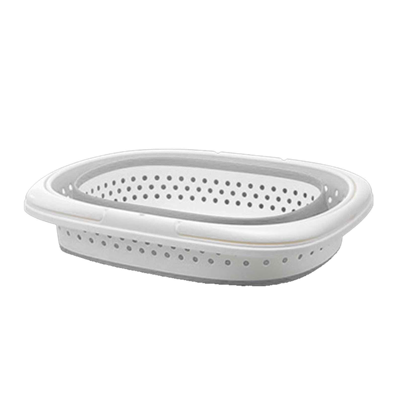 Cesto per la biancheria pieghevole 26 litri ovale pieghevole con 2 manici contenitore portaoggetti pieghevole contenitore/organizzatore salvaspazio cesto per la biancheria, grigio (Grigio Bianco)