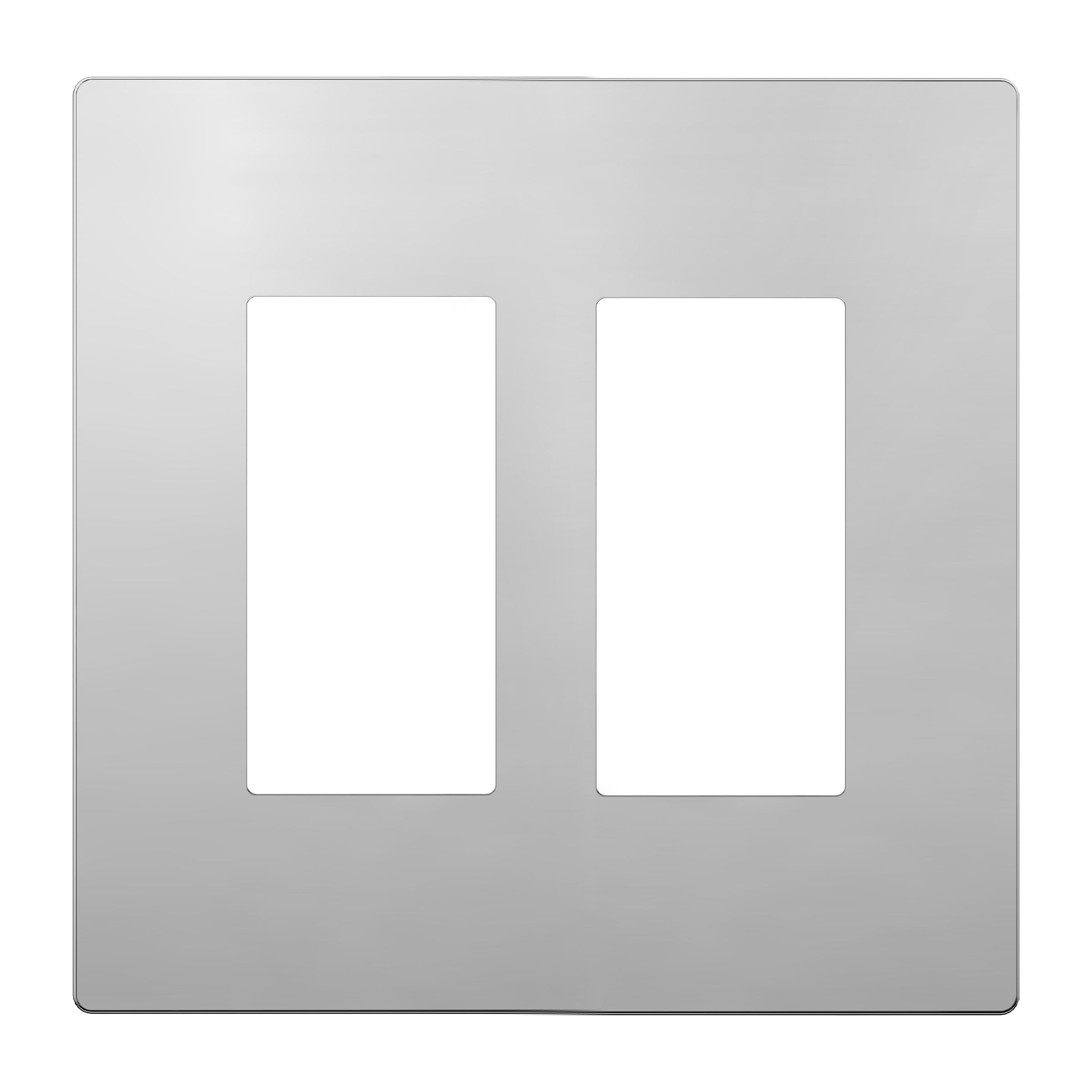 LIDER Double Decorator Metal Wall Plate, Mid-Size 2-Gang 4.88” x 4.92”