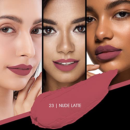 Image of Colors Queen Kiss Lips Matte Lipstick | Smudge Proof & Non Transfer | Creamy Matte Long Stay Lipstick for Women (23 - Nude Latte)
