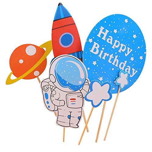 7 Pezzi Topper per Torta Spazio, Decorazioni per