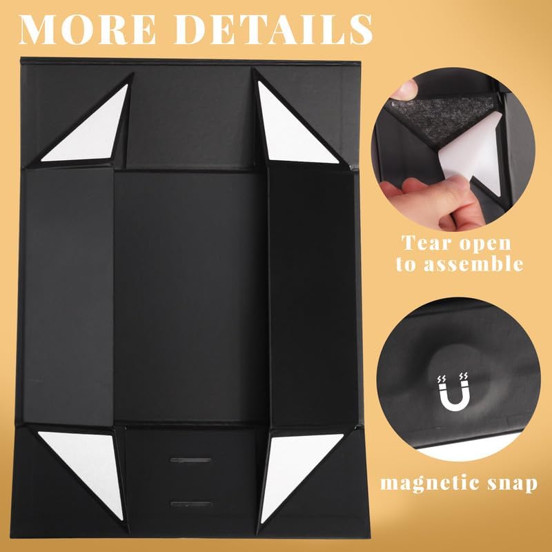 Miniatura 4 de Caja de regalo grande con tapas para regalos de 10.5 x 7.5 x 3.1 pulgadas, caja de regalo con cinta, tarjeta y tapa magnética para el día de San