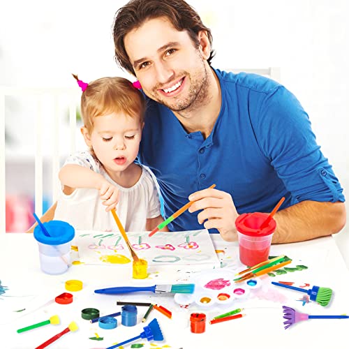Bigotters HMC0250 Painting Brushes, 45Pcs Kids All Purpose Paint Supplies Include Paint Cups With Lids Palette Tray Multi Sizes Paint Brush Set For Kids Gifts School Prizes Art Party thumb #5