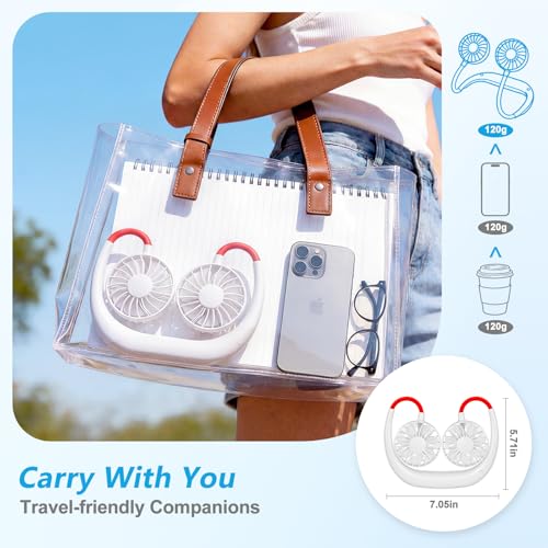 Image of Neck Fan,Portable Neck Fans Rechargeable Personal Fans For Your Neck Wearable Fan Neck Air Conditioner Cooling Neck Fan With 360 Degree Rotation 2000mAh For Travel Sports Walking And Outdoor Working