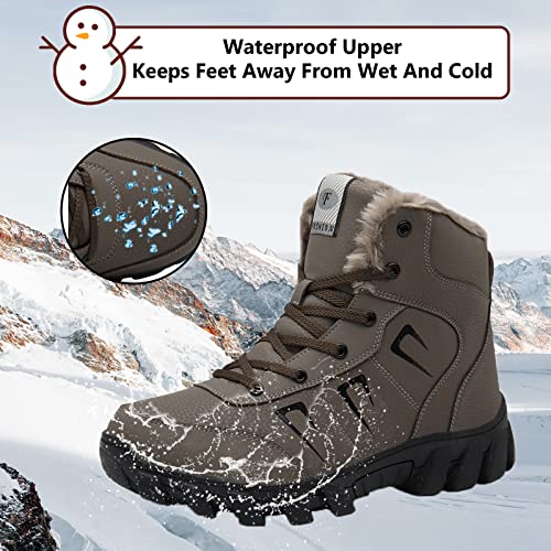 Snow Boots for Men Women Waterproof Lightweight Hiking Shoes Winter Outdoor Warm Fur Lined Trekking Boots3