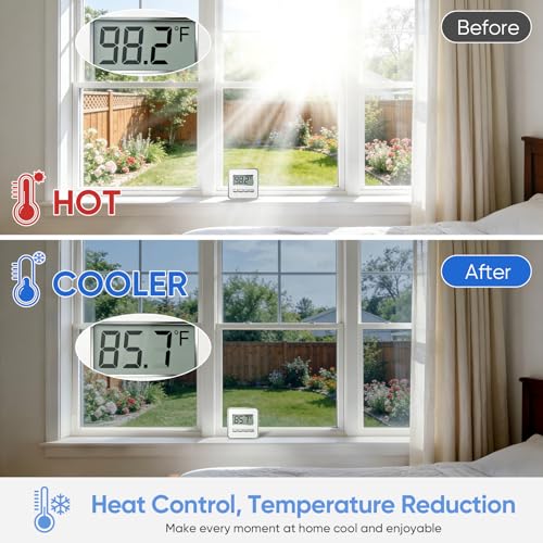 Image of SUNBABY Window Tint for Home, One Way Privacy Film Heat & UV Blocking, Static Cling No Glue Renter Friendly Cover for Home Bedroom, Office & Sliding Glass Door, 29.5 x 78.7 Inch with 3 Tools, Silver