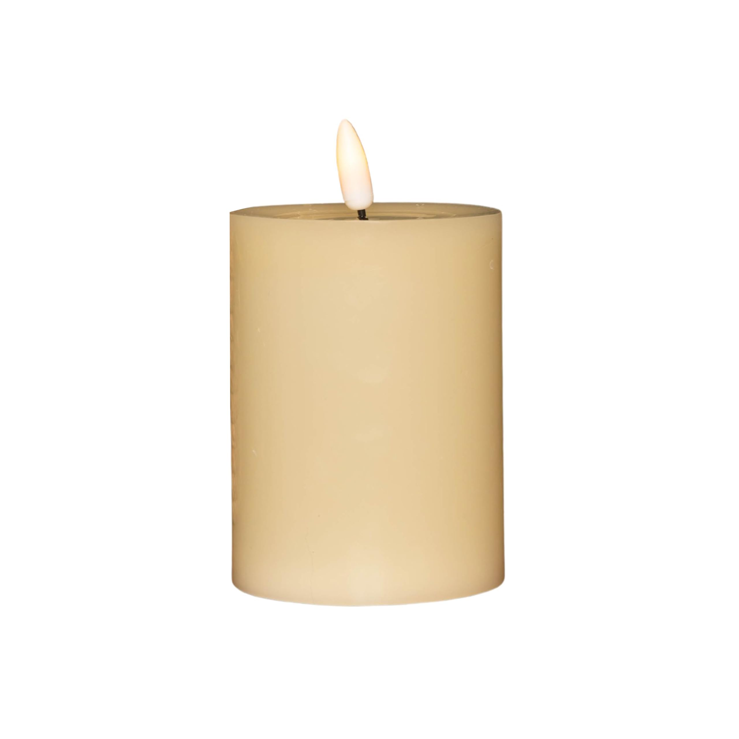 Samuel ALEXANDER 7.5cm x 10cm Cream Wax Melted Pool Effect Candle with Timer Function and Warm White LED