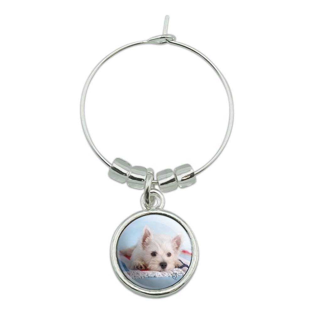 West Highland Terrier Westie Puppy Dog Beach Towel Wine Glass Charm Drink Marker