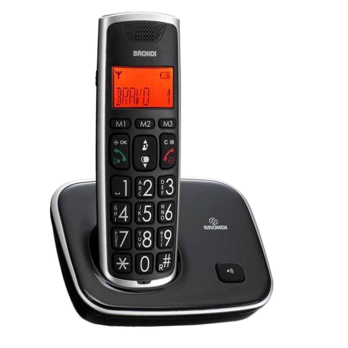 Brondi Bravo Gold Telefono Cordless, Nero
