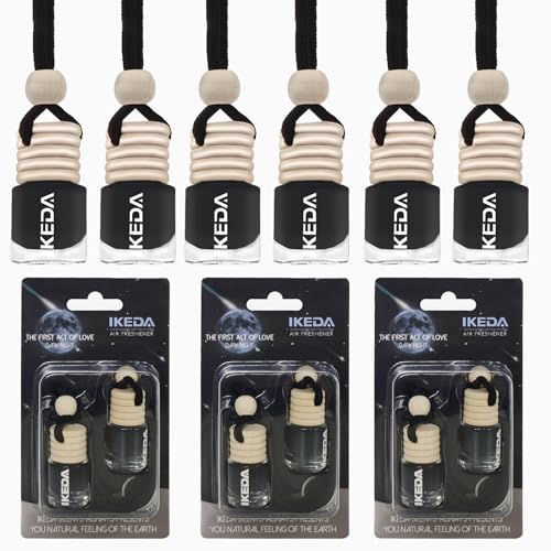 Image of ikeda fragrance Car Air Freshener 4ml Car Scents | 45-Days Keep Fragrance | Automotive Hanging Diffuser Bottles | Remove Auto Odor Long Lasting Fresh Air for Women Deodorizer (6pcs Dark Night)