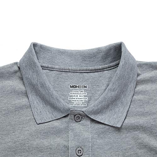 MOHEEN Men's Pique Polo Shirts Dry Fit UPF 50+ Long Sleeve Golf Shirt Big and Tall M-6XL3