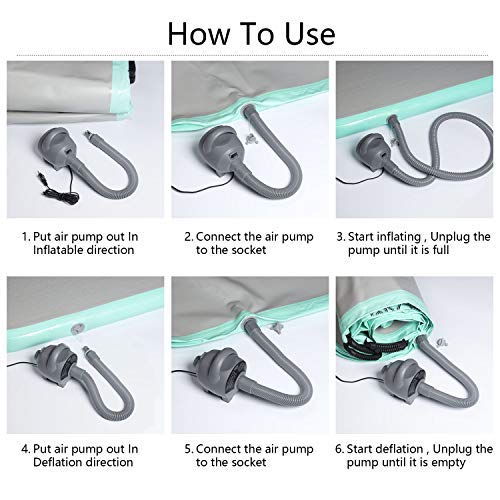 Ez Glam 10Ft Inflatable Tumbling Gymnastic Air Floor Mat Track Cheerleading For Home Use/Cheerleading/Beach/Park And Water (Light Green) #TOP3