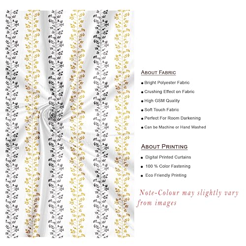 Image of Ultimate Trends Polyester Room Darkening Curtains for Doors and Window, Eyelets Curtain Block Up to 65% to 70% Sunlights, 5 FEET Packof 2,Yellow Grey