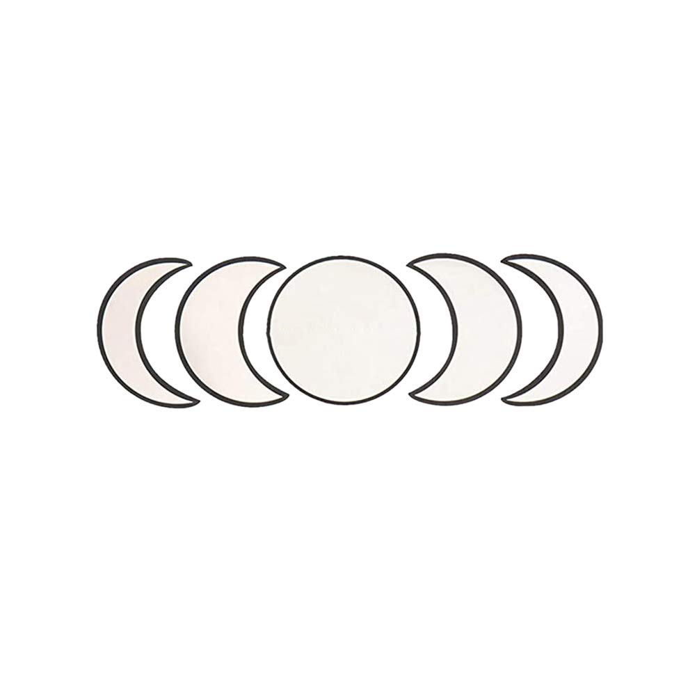 5 pezzi Decor Naturale acrilico Moonphase Specchi casa Design legno Moon Phase specchio boemo decorazione della parete