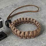 Brown Paracord Camera Wrist Strap Adjustable Handwoven Bracelet For DSLR Binoculars And Cell Phones